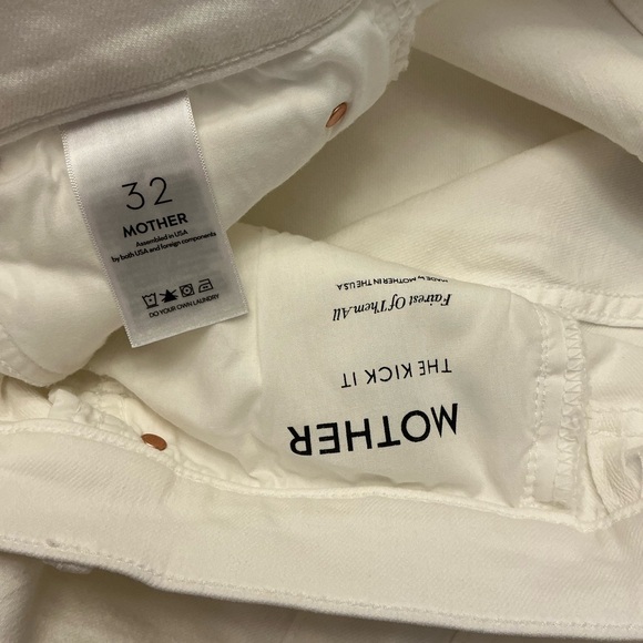 Mother Denim Jeans The Kick It in Fairest of Them All White jeans sz 32 - Picture 7 of 8
